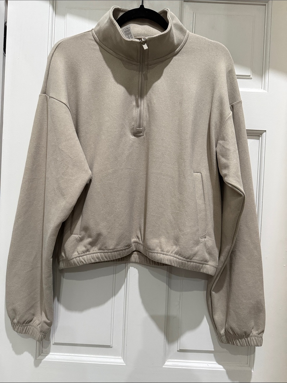 90 Degree By Reflex Half-Zip Pullover Sweater in Beige